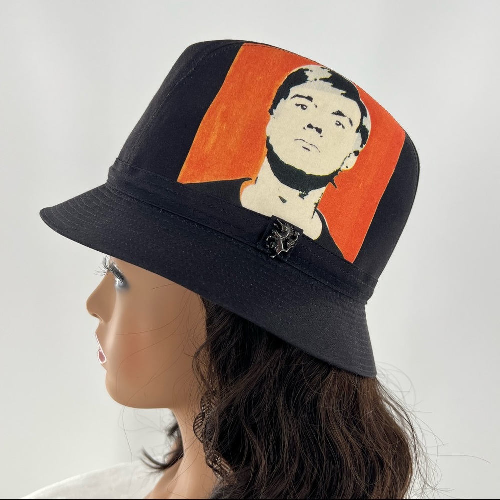 Philip Treacy, Circa 2006 Black Printed Andy Warhol Bucket Hat